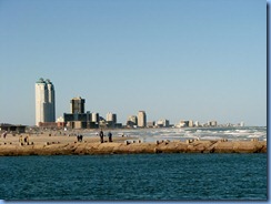 6964 Texas, South Padre Island - Osprey Cruises - Sea Life Safari  -  view from Laguna Madre Bay across Isla Blanca Park jetty to Gulf of Mexico