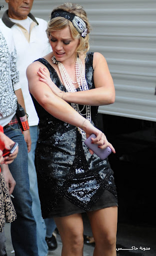 Hilary Duff on the set of Gossip Girl on location in New York New