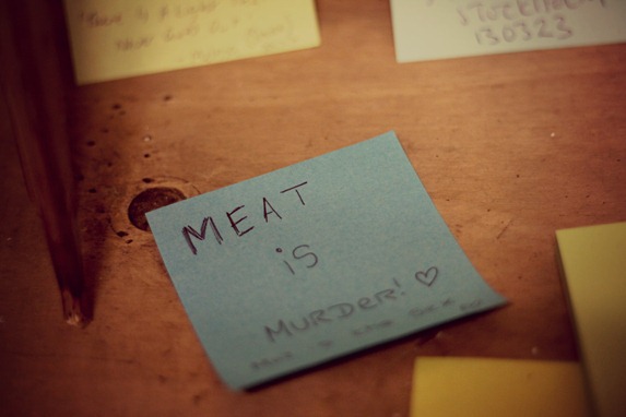 MEAT IS MURDER POST IT NOTE