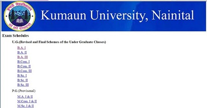 B.Com/B.Sc Degree Exam Result Declared of Kumaun University 2011