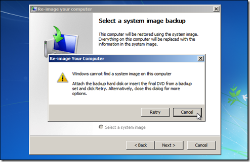 Windows 7 re-image the computer Windows 7 re-image the computer