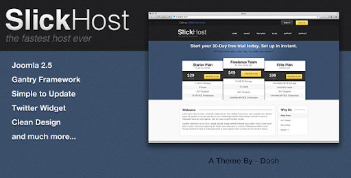 SlickHost -  Joomla Hosting Template - Joomla CMS Themes