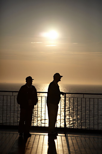 The ferry ride across the English Channel evoked many memories for the veterans on the June trip to Normandy, France. (Photo credit: John Riedy)