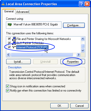 lan-xp-properties