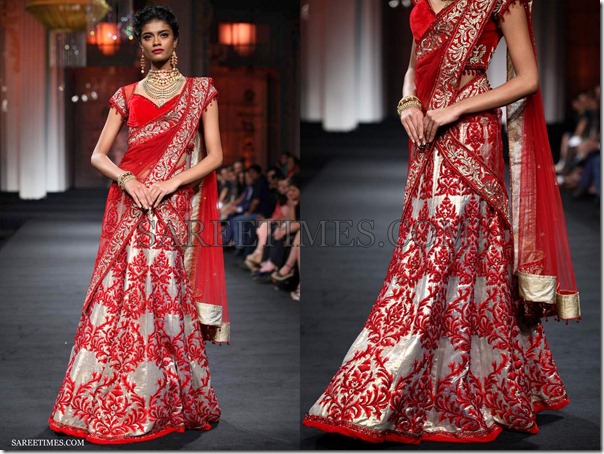 Jyotsna_Tiwari_Red_Lehenga_Style_Saree