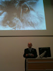 Mr Armour explains his invention - the lens free opthalmoscope