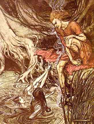 Loki And The Rhinemaidens, Asatru Gods And Heroes