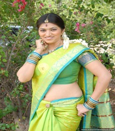 Telugu Actress Keerthi Naidu Hot Saree Stills