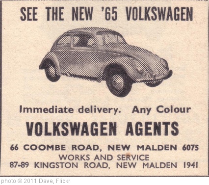 '1965 Volkswagen Beetle Ad - Australia' photo (c) 2011, Dave - license: http://creativecommons.org/licenses/by-sa/2.0/