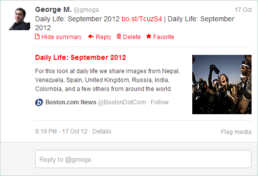 Shared link preview on Twitter Shared link preview on Twitter