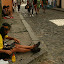 Lots of street sellers, this guy was making shoes from a variety of materials including car tyres for the soles!