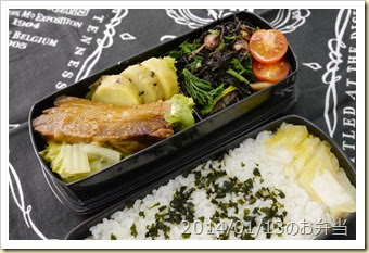ひじきの煮物と豚の角煮弁当(2014/01/13)