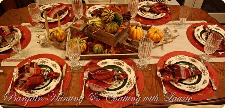 Thanksgiving Tablescape-Bargain Decorating with Laurie