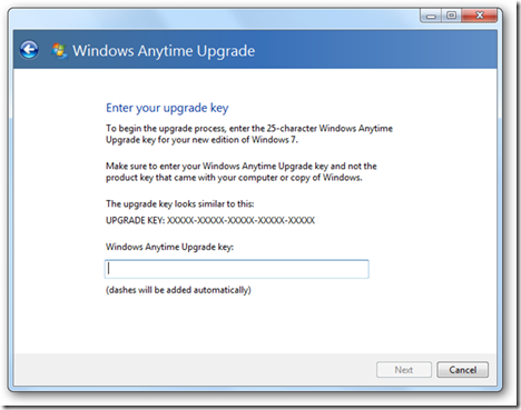 Windows 7 Anytime Upgrade Windows 7 Anytime Upgrade