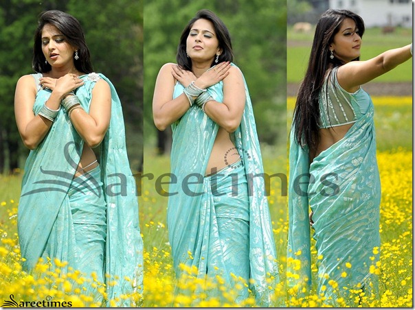 Anushka_Blue_Saree