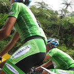 Malaysian Loh Sea Keong and Chinese Fu Xing from the Herbalife Marco Polo Cycling Team training near Kuala Lumpur for the Tour de Langkawi. (Photo: Remko Kramer)