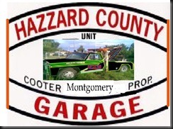 hazzard garage sign