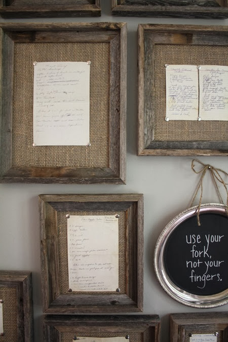 displaying old family recipes