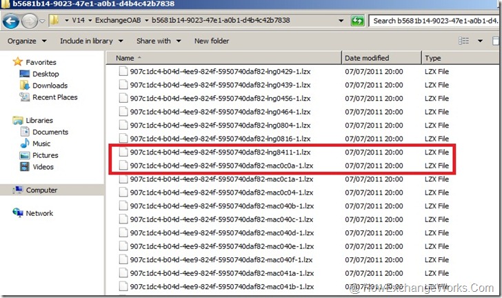 OAB files in mailbox server