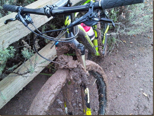 muddy mountain bike