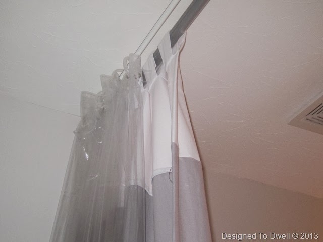 Lining a double shower curtain