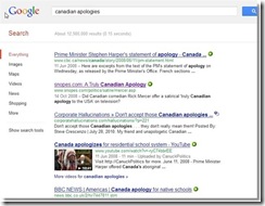 Google results "canadian apologies" Google results "canadian apologies"