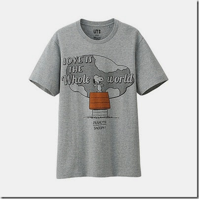 UNIQLO Man Peanuts Graphic Short Sleeve T-shirt Grey 02