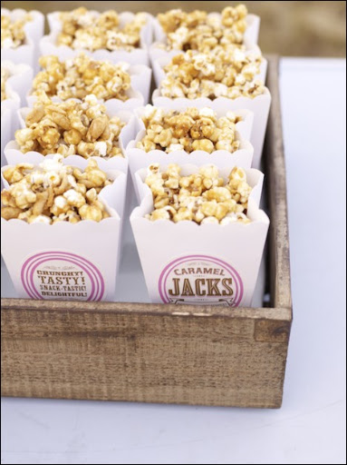 The popcorn in its custom packaging.