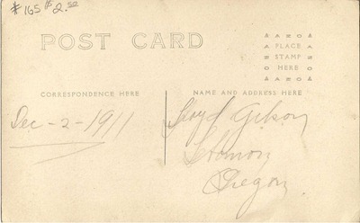 Postcard Dec 2 1911 Gilson from jen back Postcard Dec 2 1911 Gilson from jen back