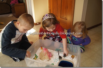 Science Fun with Dinosaur Sensory Bin with Erupting Volcano Science Fun with Dinosaur Sensory Bin with Erupting Volcano