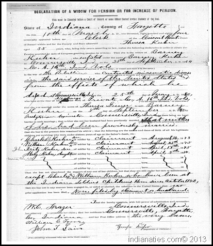 Civil War Widow's Pension,  request for increase, 1884.