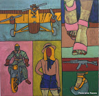 Diet, Gun, Plane, Soldier Shoe by Rowena Keaveny