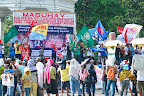 Progressive groups led by Bagong Alyansang Makabayan and Promotion of Church People's Response and Karapatan Negros hold a protest rally at the Bacolod Public Plaza. (Photo by Owen S. Bayog/Bulatlat.com)