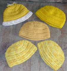 Hats assorted yellows