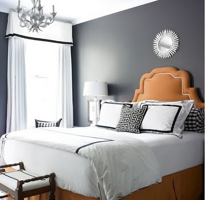 The gentle lines of this creamy orange headboard support a Halloween tint that is plush and sleek. (www.linihome.blogspot.com) The gentle lines of this creamy orange headboard support a Halloween tint that is plush and sleek. (www.linihome.blogspot.com)