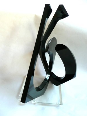 Van Teal sculpture in black and transparent acrylic