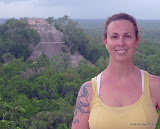 Tink deep in the Mexican jungle, Mayan ruins of Calakmul.  (2009)