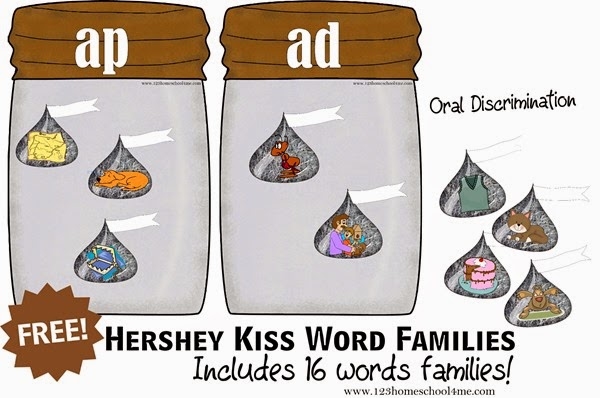 Hershey Kiss word Famlies ap and ad Hershey Kiss word Famlies ap and ad