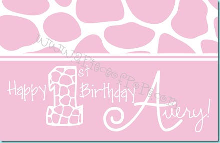 pink giraffe banner