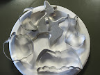 Cookie cutters for cutting out shapes.