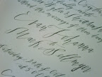 A close-up of Betsy Dunlap's beautiful calligraphy. A close-up of Betsy Dunlap's beautiful calligraphy.