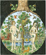 Woodcut Of Temptation Of Adam And Eve France Around 1500