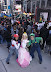In this photo distributed by Nintendo of America, Aimee D., Jacqueline J. and Derek C. from Westchester N.Y., pose in front of ÒMarioÕs WorldÓ in Times Square, a launch event celebrating the kick off of Super Mario 3D Land, available on Nov. 13, 2011 for Nintendo 3DS.