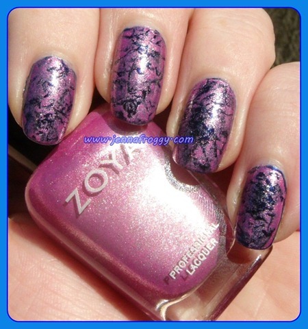 Zoya Rory Saran Wrap over Barry M Navy (2)