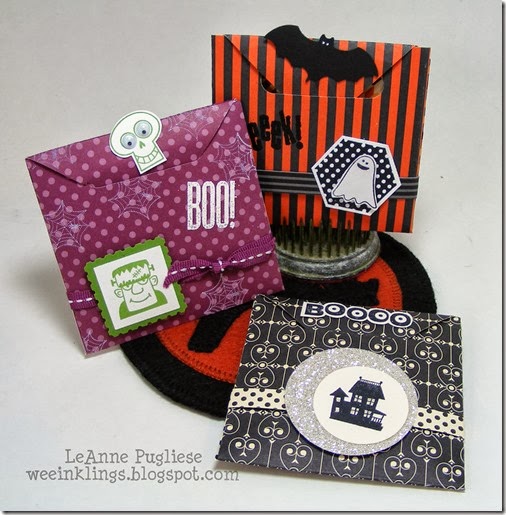 LeAnne Pugliese WeeInklings Paper Players 166 Candy Holder Trio Spooky Bingo Bits