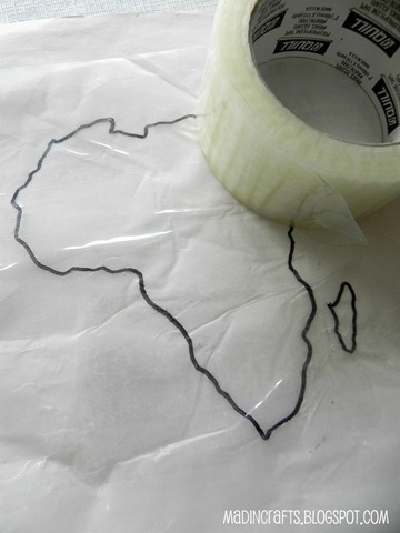 cover continent with packing tape