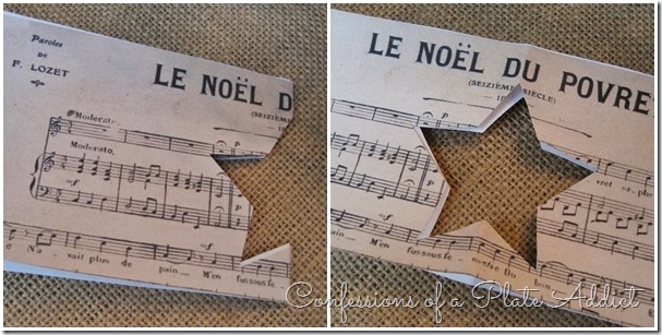 CONFESSIONS OF A PLATE ADDICT French Sheet Music Christmas Candles tutorial