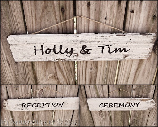 Rustic Wedding Signs These picket signs would look great in wedding photos
