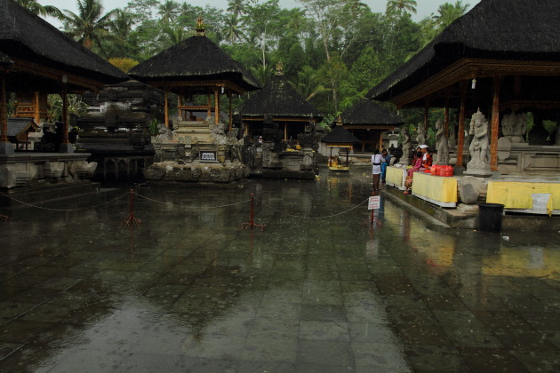 Rainy afternoon at Pura Tirtha Empul, Bali, Indonesia