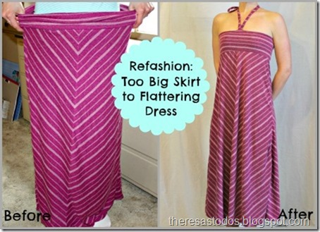 Refashioning a Big Skirt to Flattering Dress Refashioning a Big Skirt to Flattering Dress